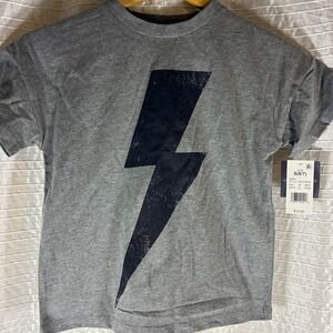 Grayson Threads Kids Gray Lightning Bolt Graphic T-Shirt - Size S (6/7)